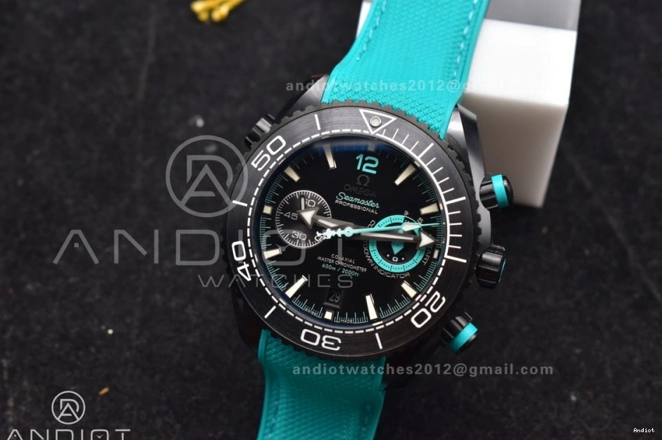 on Chrono Dial Ceramic Deep M+SF Strap Black A9900 Best Master Ocean 1:1 Planet Edition Rubber Blue Black 0103
